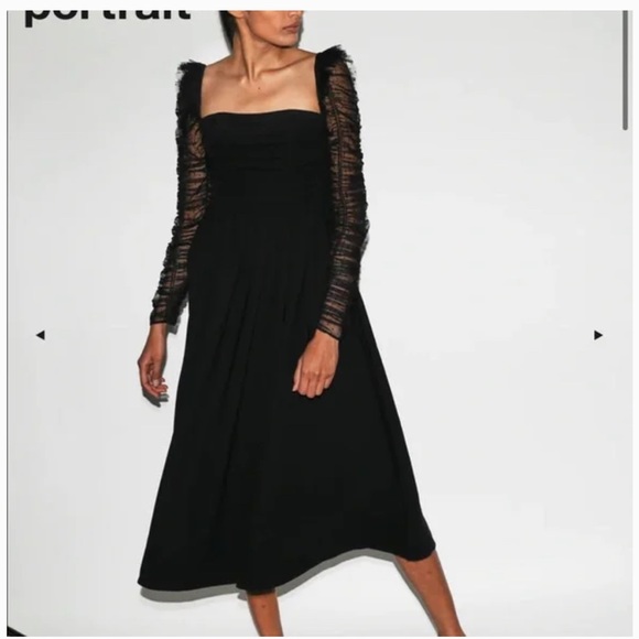 SELF-PORTRAIT Crepe Dot Mesh Midi Dress size 8 - Picture 7 of 14